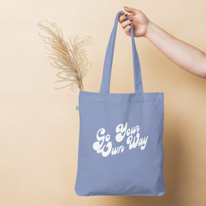 GO YOUR OWN WAY Printed Organic Cotton Fashion Tote Bag