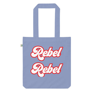 REBEL REBEL Printed Retro Style Organic Fashion Tote Bag