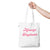 MOONAGE DAYDREAM Printed Organic fashion tote bag - pink text