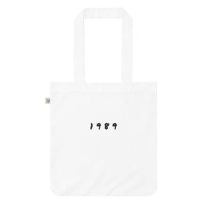 1989 Embroidered Organic fashion tote bag