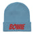 Bowie Embroidered Organic ribbed knitted unisex beanie hat - red embroidery (inspired by David Bowie)