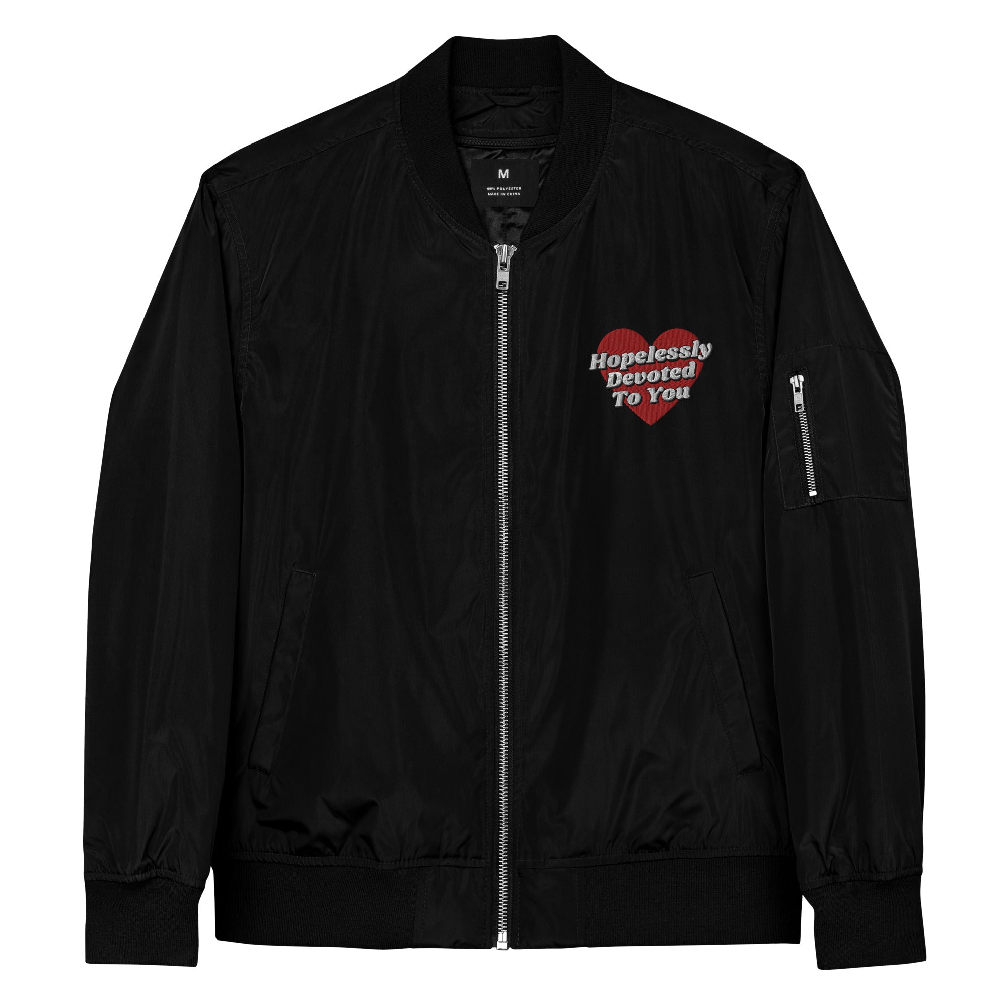 Hopelessly Devoted To You Premium recycled bomber jacket
