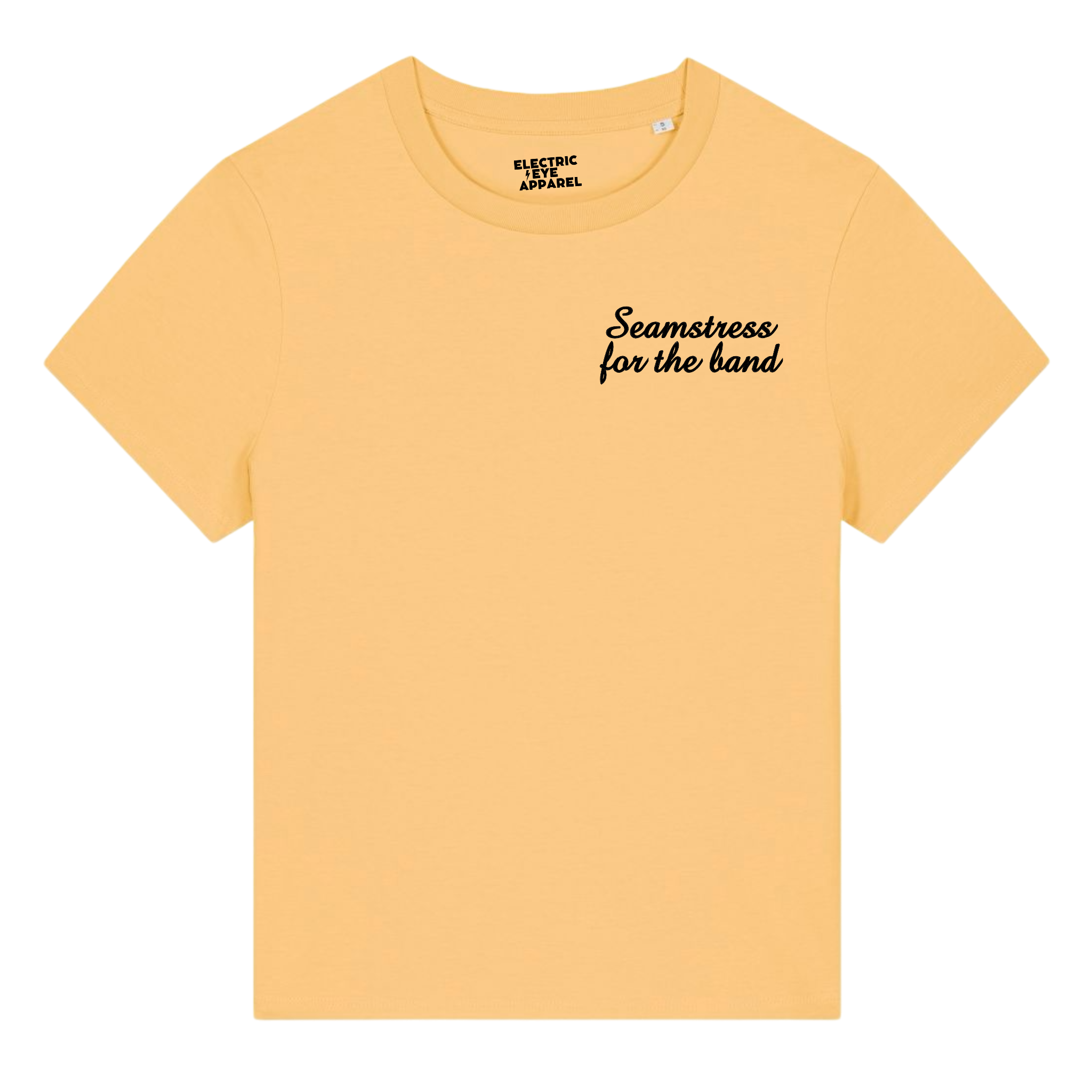 'SEAMSTRESS FOR THE BAND' left chest embroidered premium organic women's 'muser' t-shirt - inspired by Elton John, Tiny Dancer