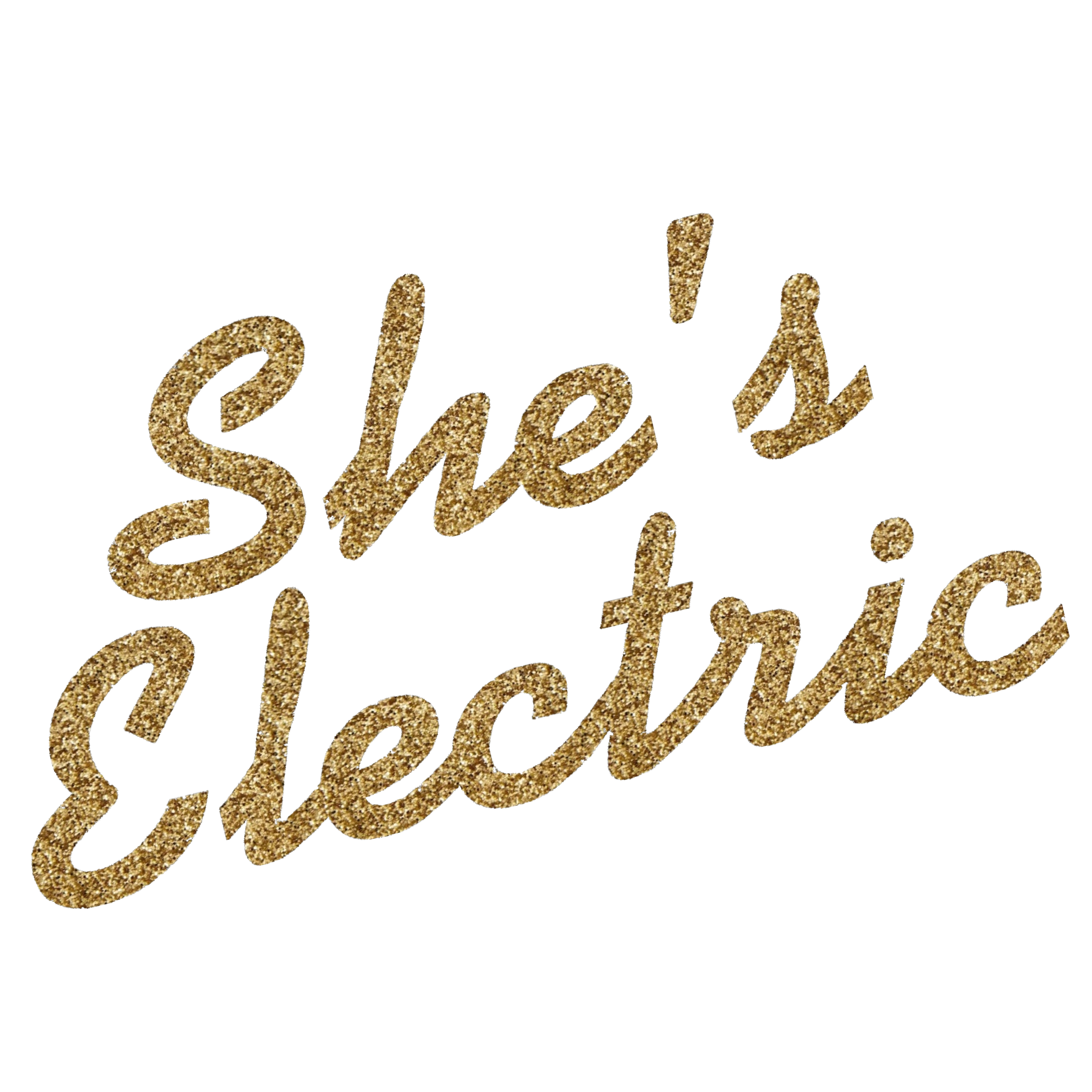 Limited Edition 'SHE'S ELECTRIC' glitter embroidered women's organic cotton 'dancer' tank top - inspired by Oasis