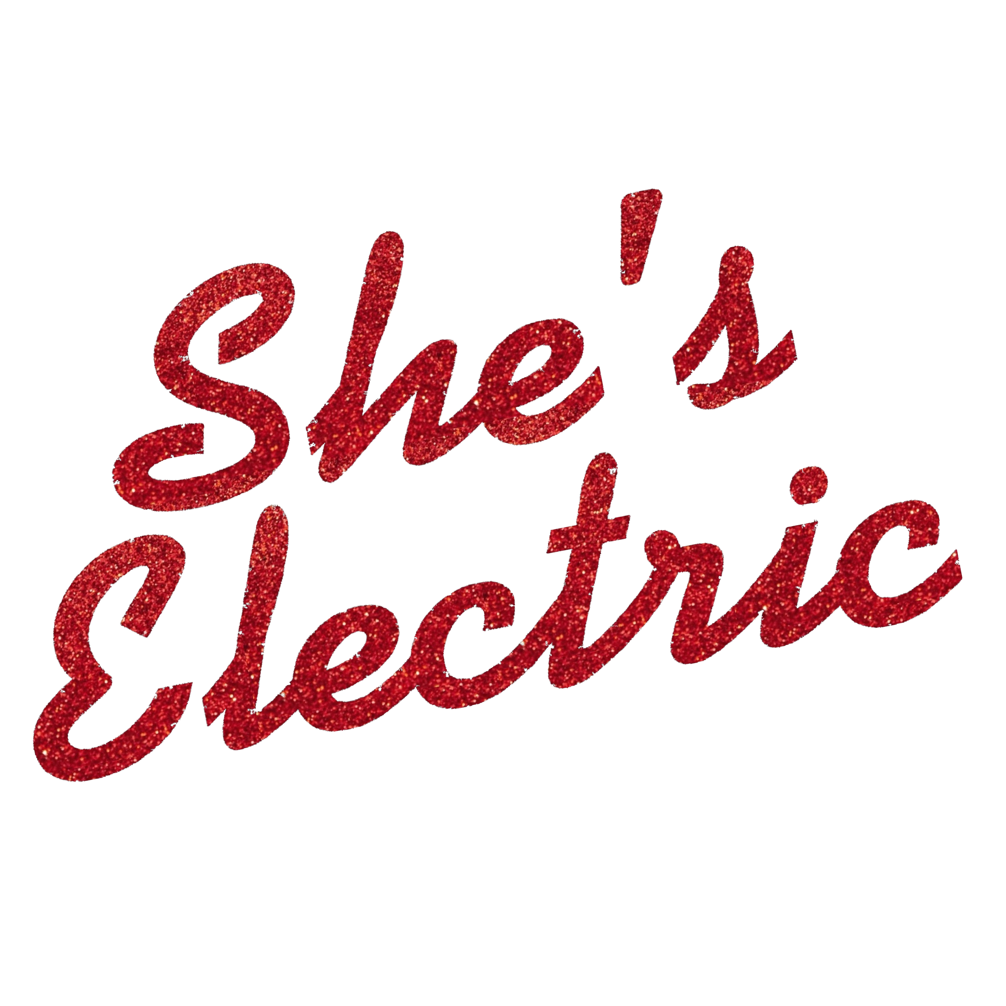 Limited Edition 'SHE'S ELECTRIC' glitter embroidered women's organic cotton 'dancer' tank top - inspired by Oasis