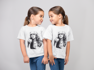 Stevie Nicks Mono Pop Art 70s Camiseta infantil de algodón orgánico estampada