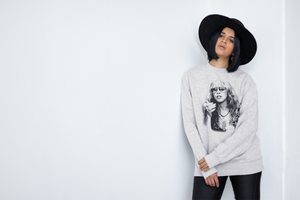 Stevie Nicks 70s Aviator Mono Pop Art Print Unisex Organic sweatshirt