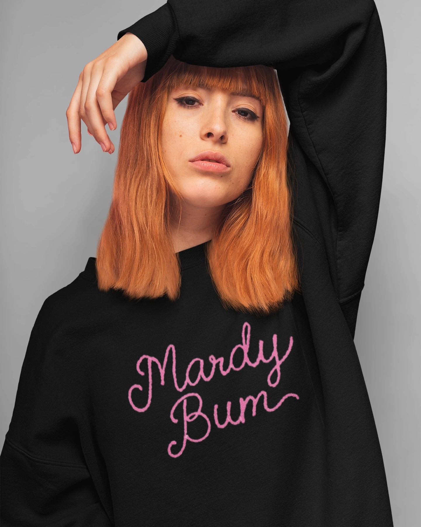 'MARDY BUM' embroidered organic women's dropped shoulder 'Alma' sweatshirt - choose your own embroidery colour