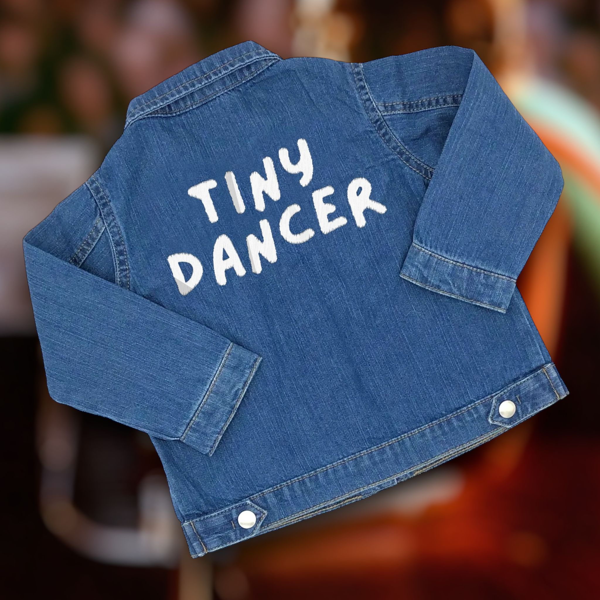 'TINY DANCER' embroidered 100% organic cotton 'Baby Rocks' denim jacket - inspired by Elton John