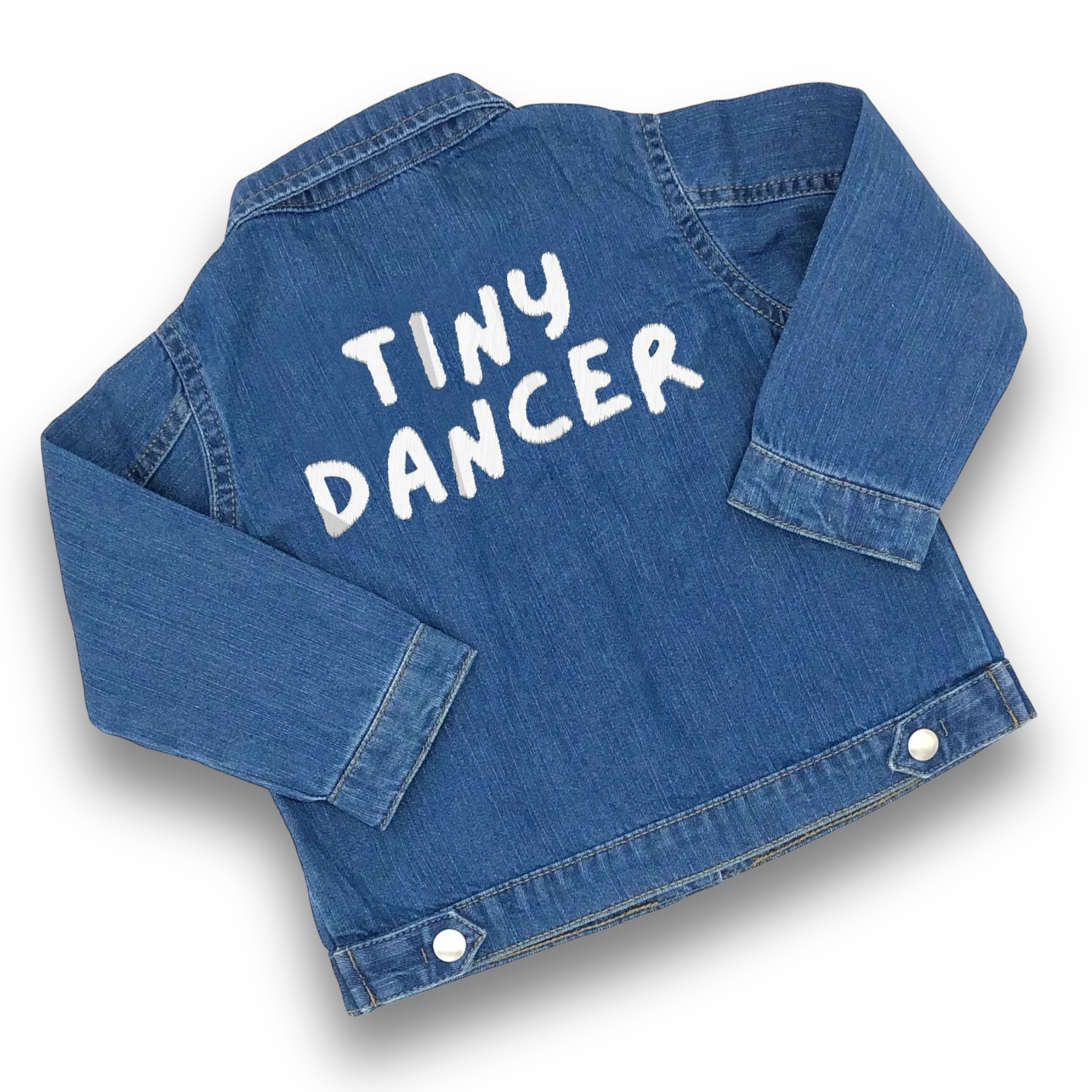 'TINY DANCER' embroidered 100% organic cotton 'Baby Rocks' denim jacket - inspired by Elton John