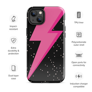 Glam Rock Pink Bowie Bolt & Stars Tough Case for iPhone®