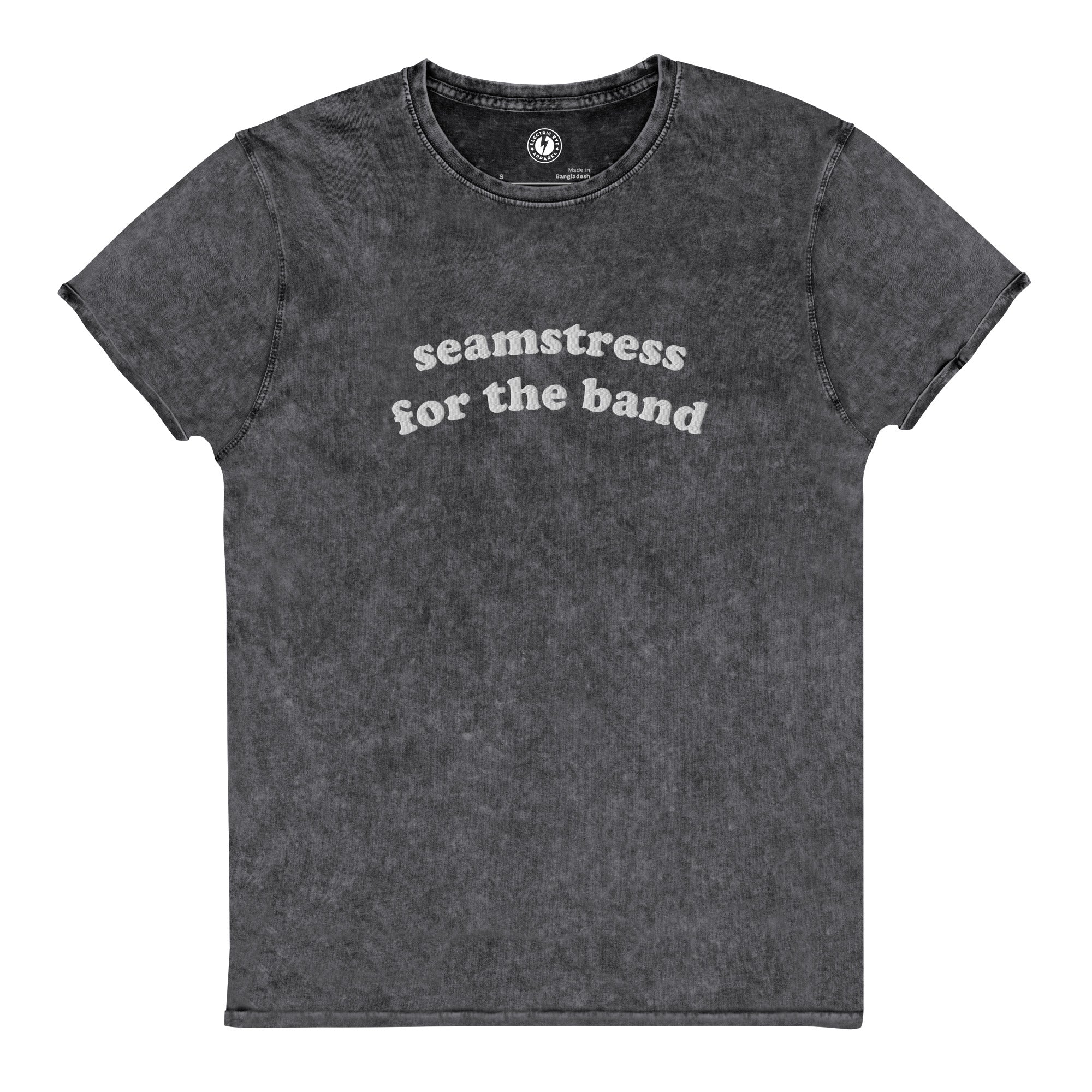 SEAMSTRESS FOR THE BAND embroidered Vintage Aged Denim Style Unisex T-Shirt