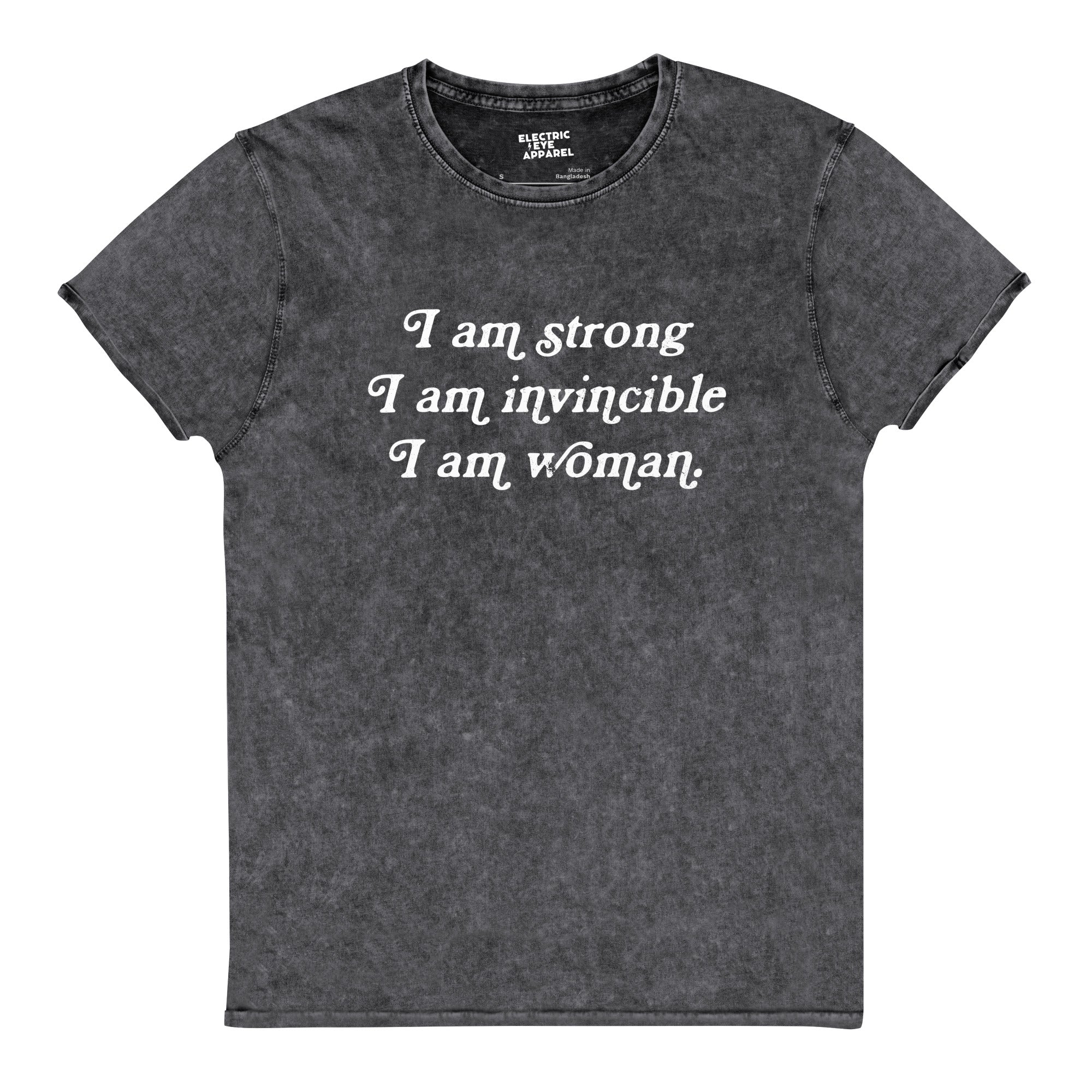 I Am Woman 70s Typography Premium Printed Vintage Aged T-Shirt - Inspired by Helen Reddy