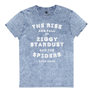 THE RISE AND FALL OF ZIGGY STARDUST PRINTED VINTAGE STYLE AGED SOFT COMBED COTTON UNISEX T-SHIRT - WHITE PRINT