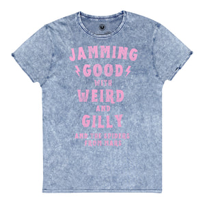 Jamming Good With Weird And Gilly Printed Vintage Styles Aged Unisex T-Shirt - Pink Print