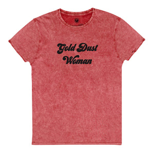 GOLD DUST WOMAN Embroidered Unisex Vintage Aged Denim Style T-Shirt