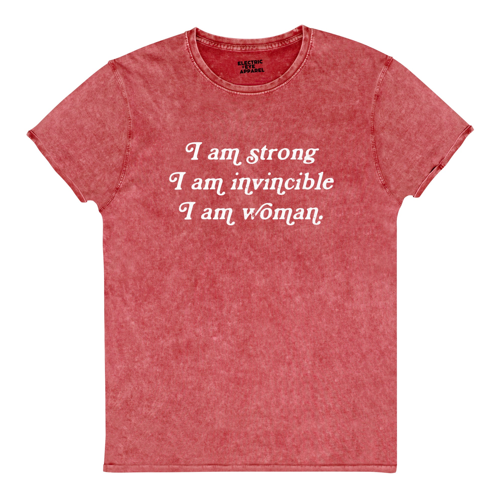 I Am Woman 70s Typography Premium Printed Vintage Aged T-Shirt - Inspired by Helen Reddy
