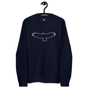 Hawk Outline Embroidered Unisex Organic Sweatshirt
