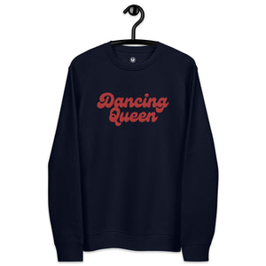 Dancing Queen Vintage Style Tipografía Sudadera orgánica unisex bordada premium - Hilo rojo