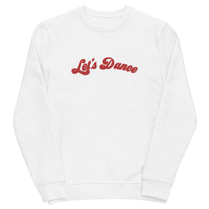 LET'S DANCE Embroidered 70s Style Unisex Organic Sweatshirt - red embroidery