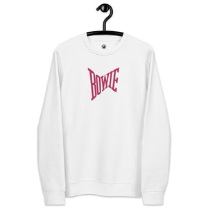 BOWIE Fame Era Embroidered Unisex Organic Sweatshirt - Pink Thread