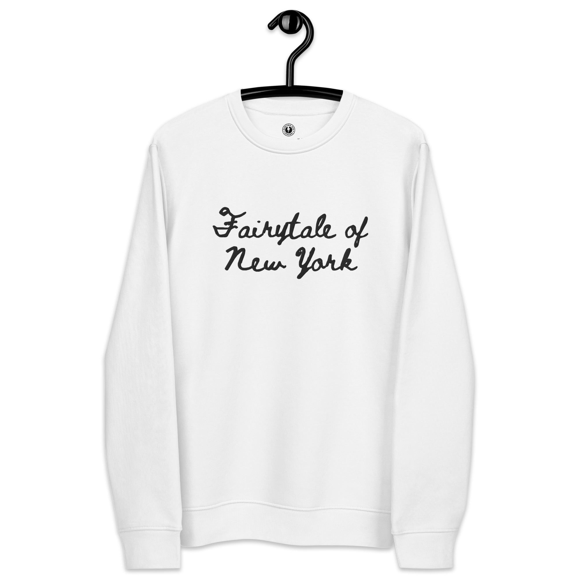 Fairytale of New York Embroidered Unisex organic cotton sweatshirt - black embroidery