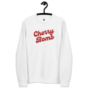 Cherry Bomb - Premium Embroidered Unisex organic sweatshirt - red thread