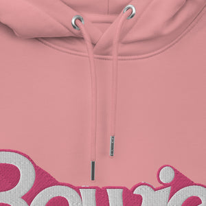 Bowie (famous doll font) Embroidered Unisex essential organic hoodie