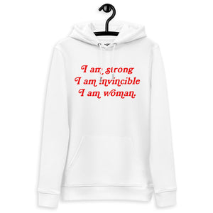 I Am Woman 70s Typography Premium Printed Unisex essential organic cotton hoodie - inspired by Helen Reddy