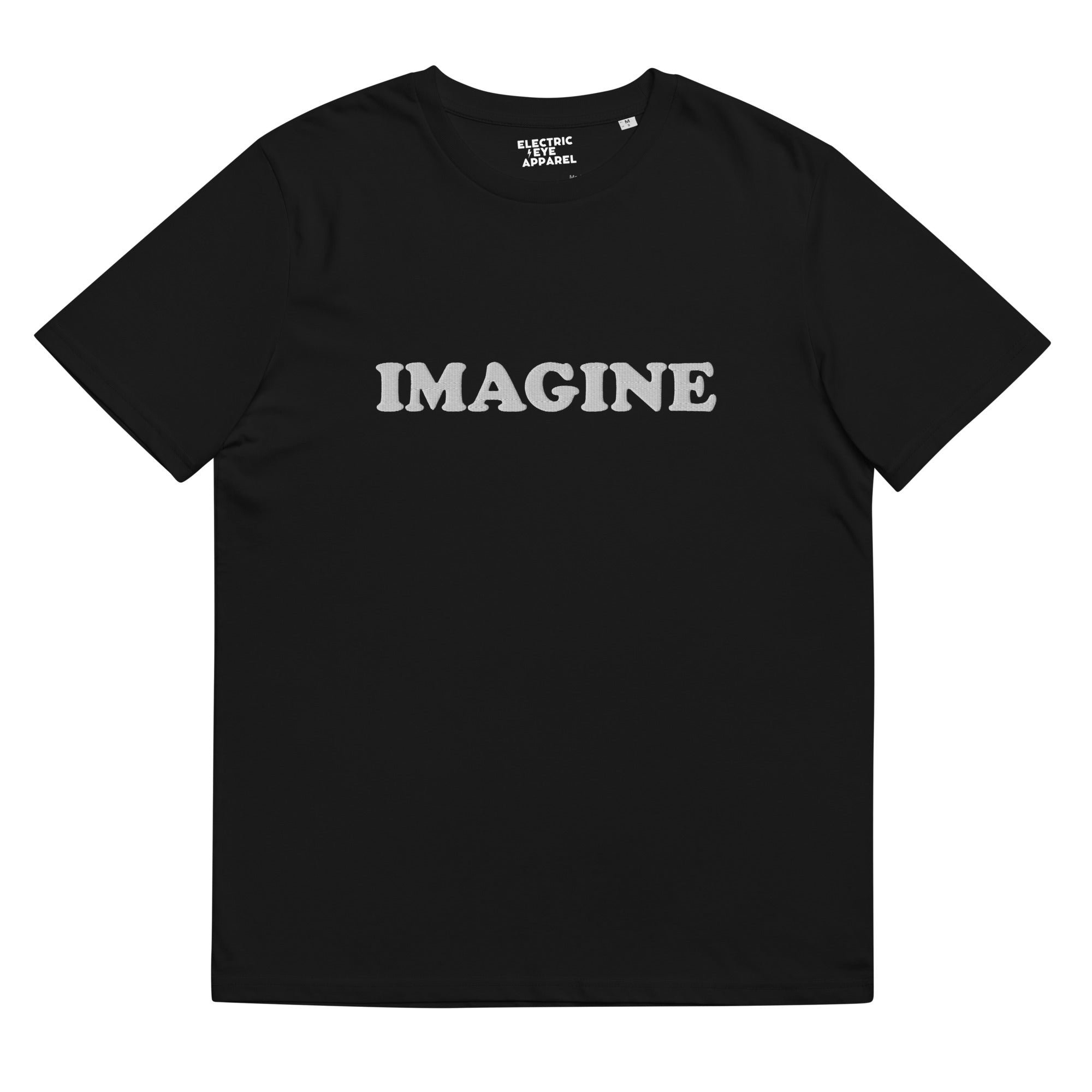 John Lennon Yoko Ono Inspired Premium 'IMAGINE' Embroidered Unisex organic cotton t-shirt