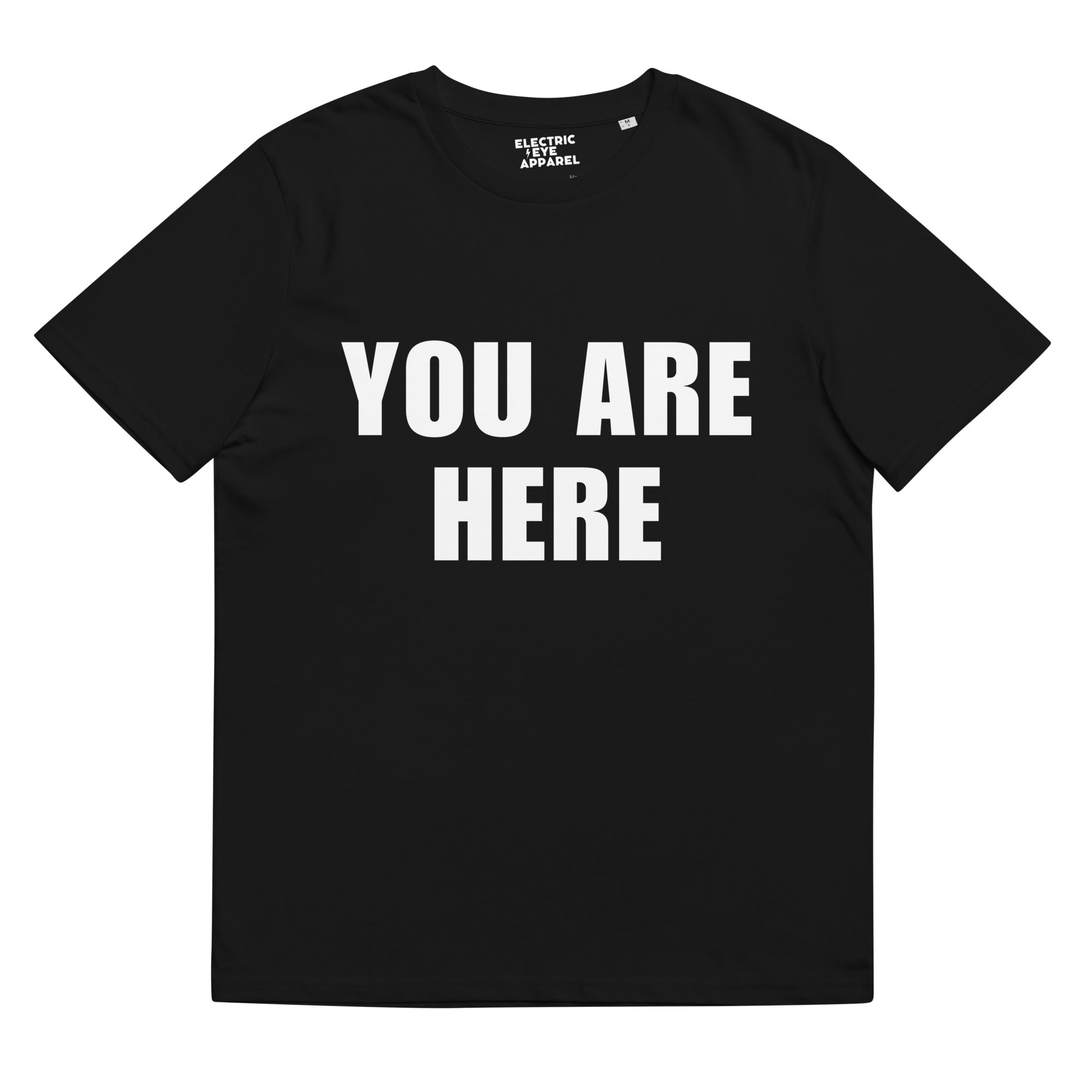John Lennon Inspired 'YOU ARE HERE' Premium Printed Vintage 70s Style Unisex 100% soft organic cotton t-shirt