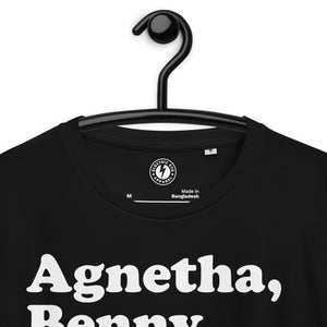 Agnetha、Benny、Bjorn 和 Anni-Frid - 乐队成员姓名 - 优质印花男女通用有机棉 T 恤