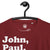 John、Paul、George 和 Ringo - 乐队成员姓名 - 优质印花男女通用有机棉 T 恤 - 白色印花