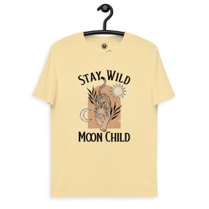 Stay Wild Moon Child Tiger Camiseta unisex de algodón orgánico estampada