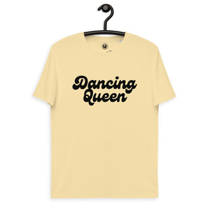 Camiseta de algodón orgánico unisex con estampado premium tipografía estilo años 70 de Dancing Queen - Estampado negro