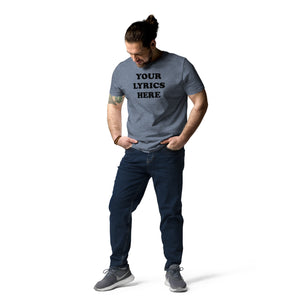 Camiseta unisex de algodón orgánico con estampado de pecho grande personalizado: elige tu propia letra