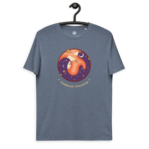 California Dreaming Cosmic 60s Graphic Impreso Camiseta de algodón orgánico unisex
