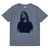 Vintage Style Dave Grohl Pop Art Line Drawing Premium Printed Unisex soft organic cotton t-shirt (deep blue print)