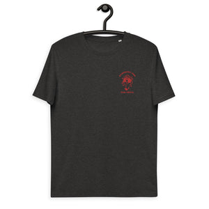 Sympathy For The Devil Vintage Badge Embroidered Unisex organic cotton t-shirt