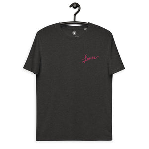 Lover Embroidered Unisex organic cotton t-shirt - Pink Thread