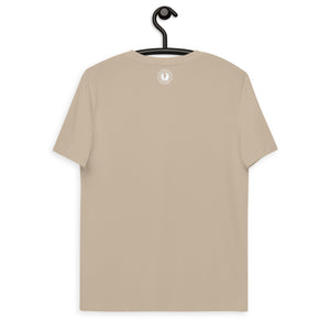 MOONAGE DAYDREAM Camiseta unisex de algodón orgánico estampada - texto blanco