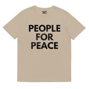 John Lennon Inspired Vintage 70s Style 'PEOPLE FOR PEACE' Premium Printed Unisex 100% soft organic organic cotton t-shirt - black text