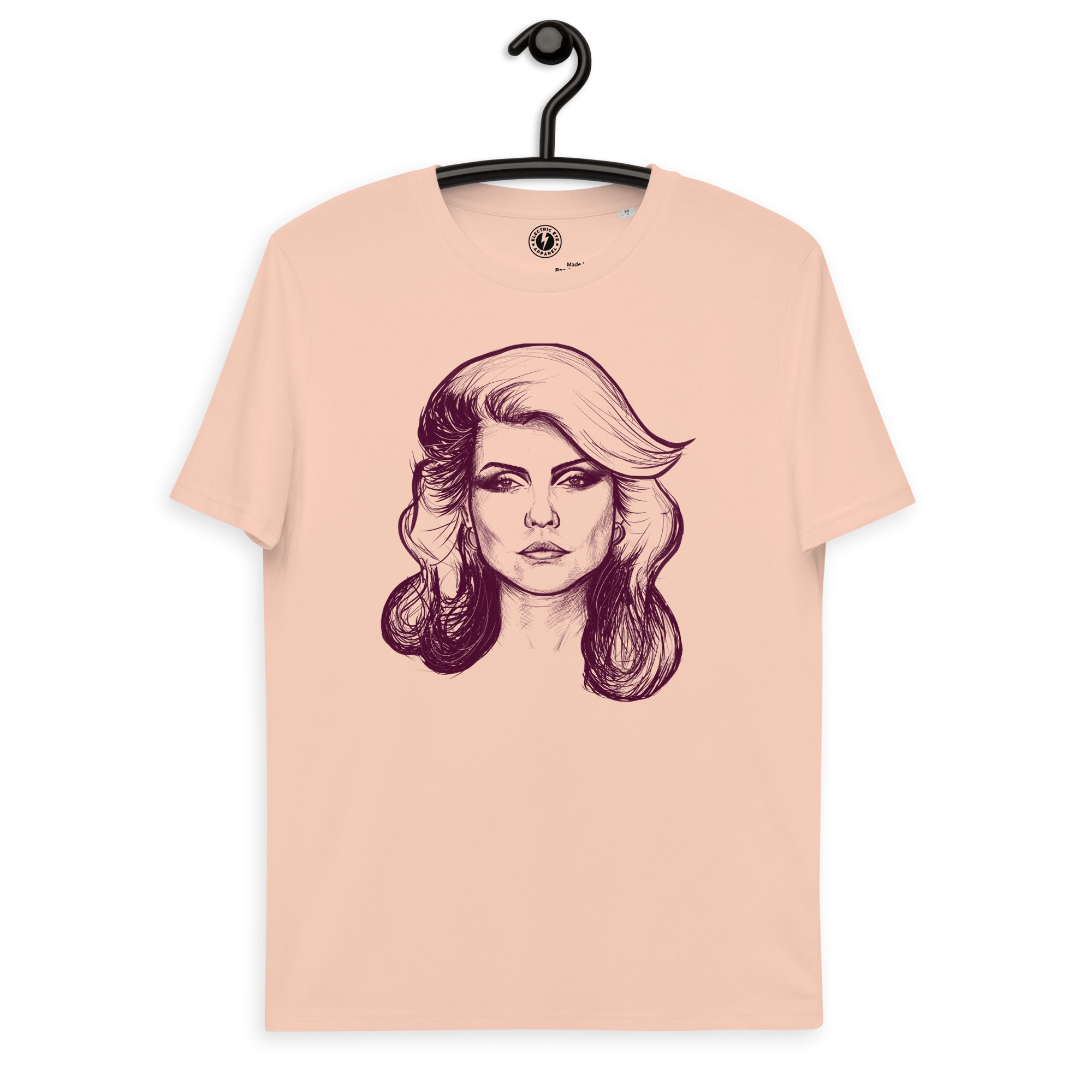 Debbie Harry Blondie 复古风格波普艺术绘画 - 优质印花男女通用柔软有机棉 T 恤 - 深粉色印花