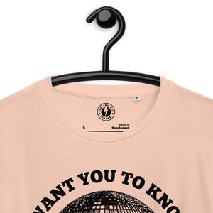 I Want You To Know, I'm A Mirrorball - Premium Printed Unisex organic cotton t-shirt - Inspired by Taylor Swift - Black Print
