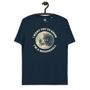 I Want You To Know, I'm A Mirrorball - Premium Lyric Printed Unisex organic cotton t-shirt - Inspired by Taylor Swift - Vintage White Print
