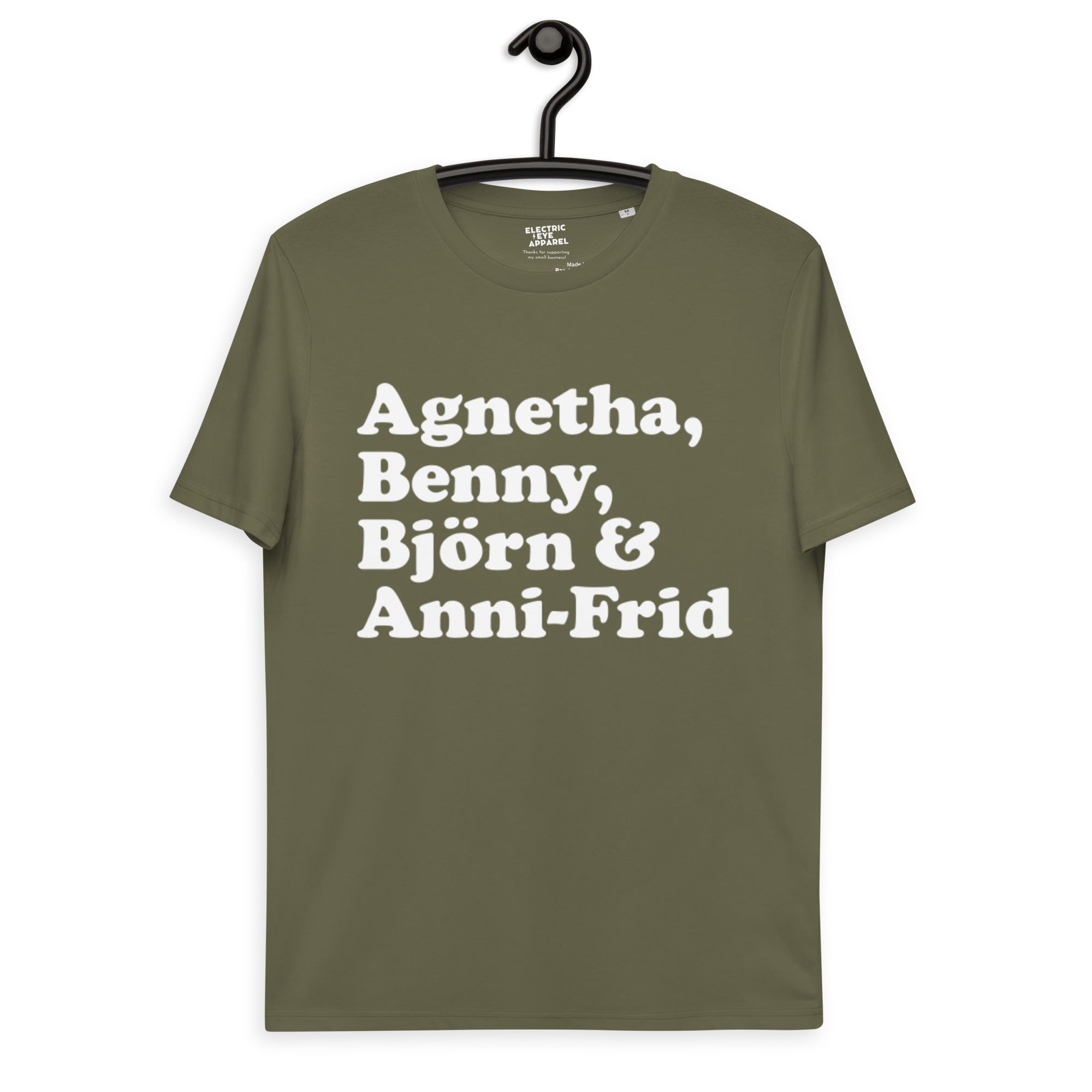 Abba inspired band member name premium printed unisex super soft organic cotton t-shirt