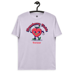 Camiseta de algodón orgánico unisex con estampado de estilo vintage de Strawberry Fields