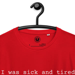 Estaba enfermo y cansado de todo cuando te llamé anoche desde Glasgow -Camiseta de algodón orgánico unisex con estampado lírico premium