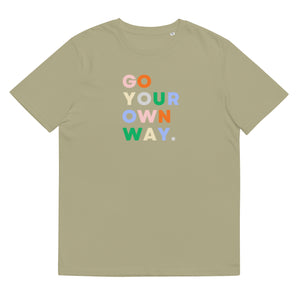 GO YOUR OWN WAY Multicoloured Printed Unisex Organic Cotton T-shirt