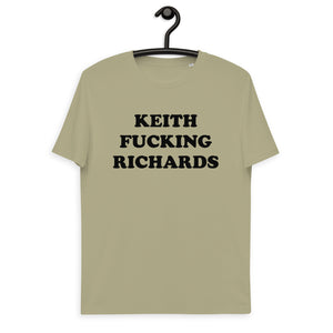 KEITH F*CKING RICHARDS Printed Unisex organic cotton t-shirt (black text)